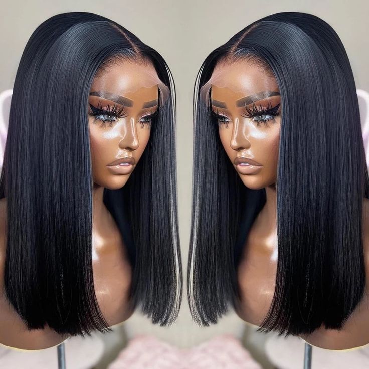 Straight Bob Wig Transparent Lace Frontal