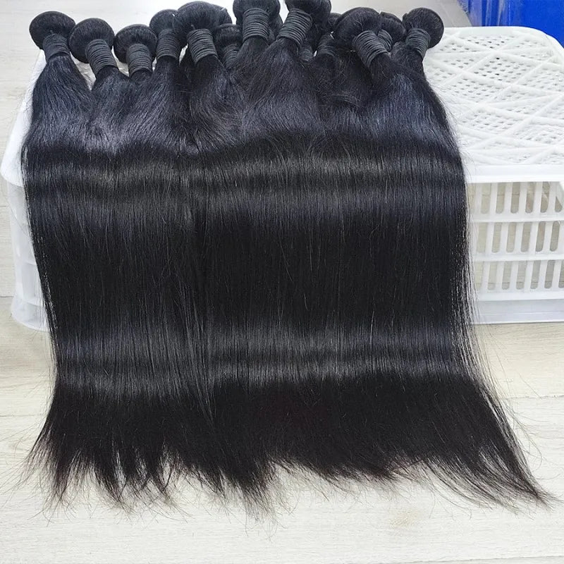 Straight Human Hair Bundles Raw Hair Bundles 100% Human Hair
