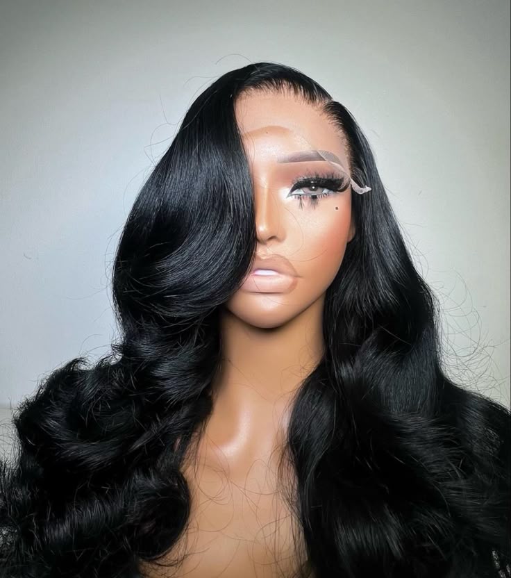 Body wave human hair lace front wig with 200% density and transparent lace