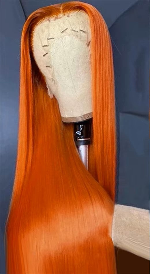 Straight Ginger Transparent Lace Wig