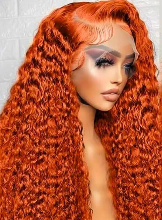 Ginger Deep Wave Transparent Lace Wig