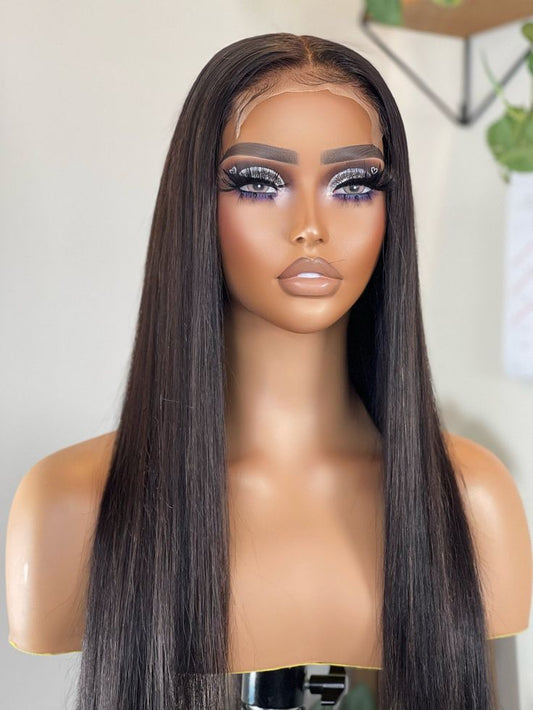 5x5 Transparent Lace Bone Straight Wigs